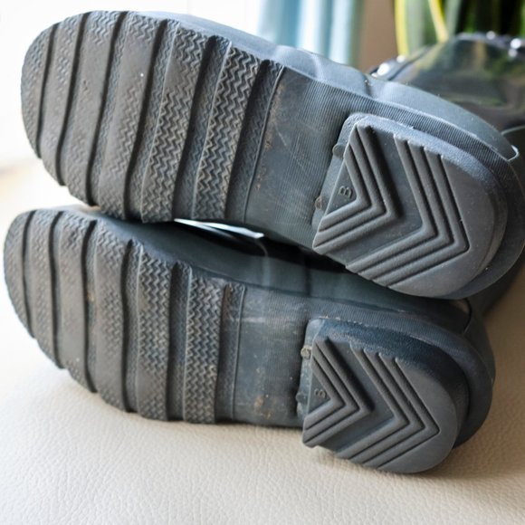 HUNTER Watling Black Lace-Up Rain Boots 6 - Picture 6 of 15